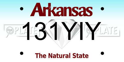 131YIY Arkansas License Plate