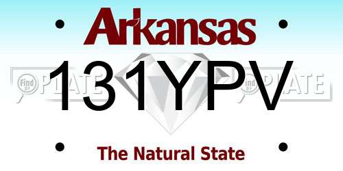 131YPV Arkansas License Plate