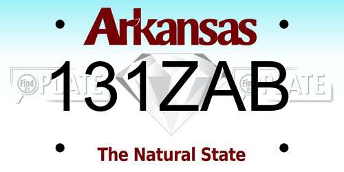 131ZAB Arkansas License Plate