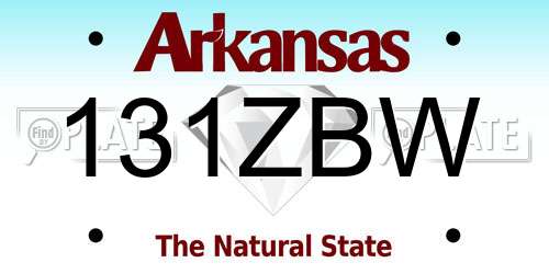 131ZBW Arkansas License Plate