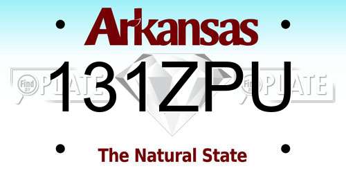 131ZPU Arkansas License Plate