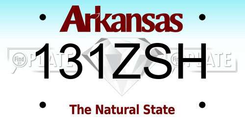 131ZSH Arkansas License Plate