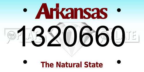 1320660 Arkansas License Plate