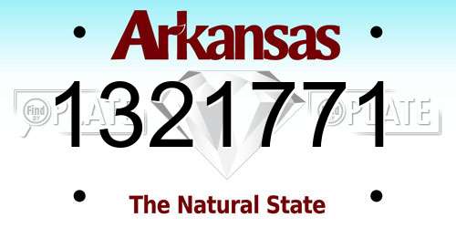 1321771 Arkansas License Plate