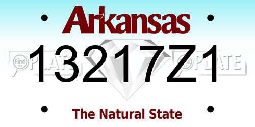 13217Z1 Arkansas License Plate