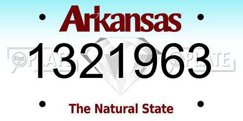 1321963 Arkansas License Plate