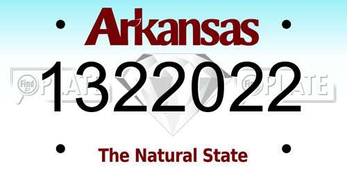 1322022 Arkansas License Plate