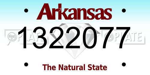 1322077 Arkansas License Plate