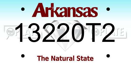 13220T2 Arkansas License Plate