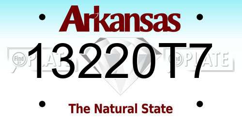 13220T7 Arkansas License Plate