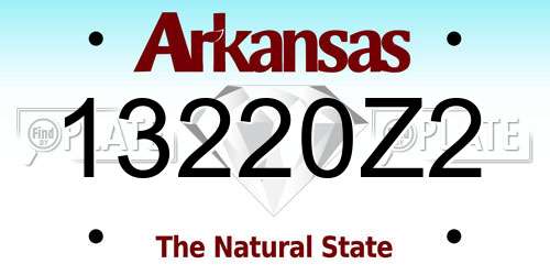 13220Z2 Arkansas License Plate