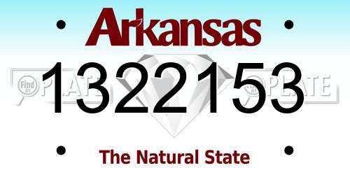 1322153 Arkansas License Plate