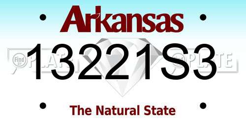 13221S3 Arkansas License Plate