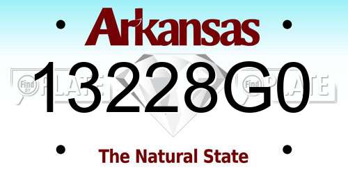 13228G0 Arkansas License Plate