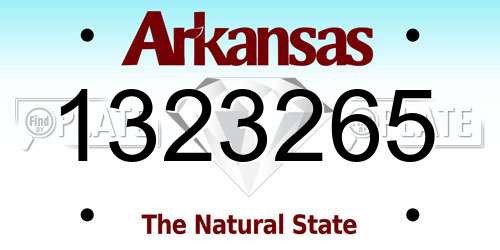 1323265 Arkansas License Plate