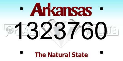 1323760 Arkansas License Plate
