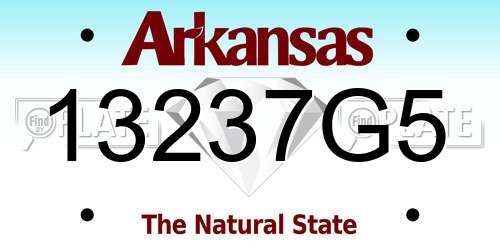 13237G5 Arkansas License Plate