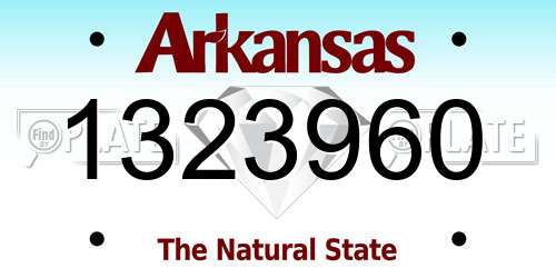 1323960 Arkansas License Plate