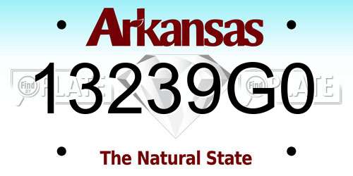 13239G0 Arkansas License Plate