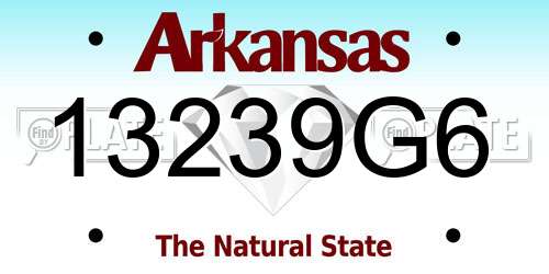 13239G6 Arkansas License Plate