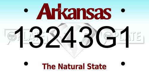 13243G1 Arkansas License Plate