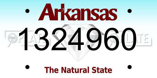1324960 Arkansas License Plate