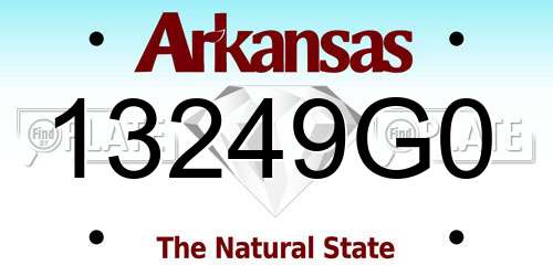13249G0 Arkansas License Plate