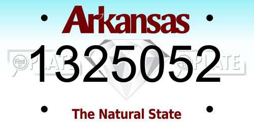 1325052 Arkansas License Plate