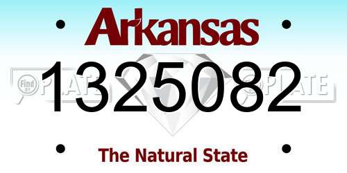 1325082 Arkansas License Plate