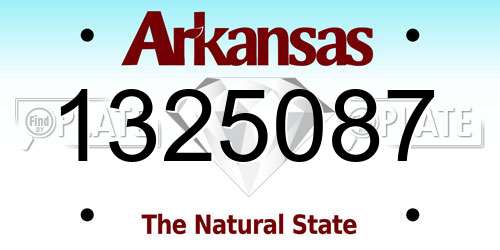 1325087 Arkansas License Plate