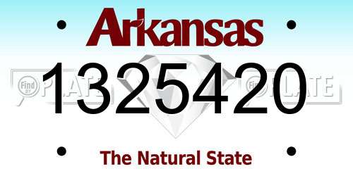 1325420 Arkansas License Plate