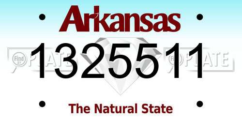 1325511 Arkansas License Plate