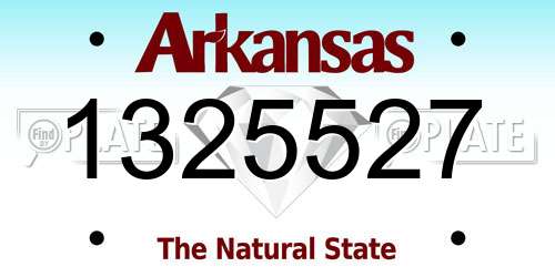 1325527 Arkansas License Plate