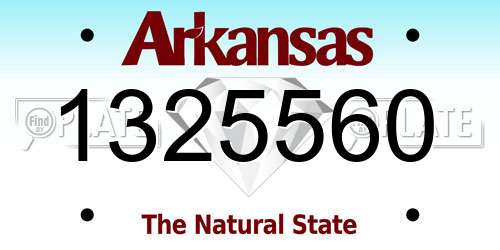 1325560 Arkansas License Plate