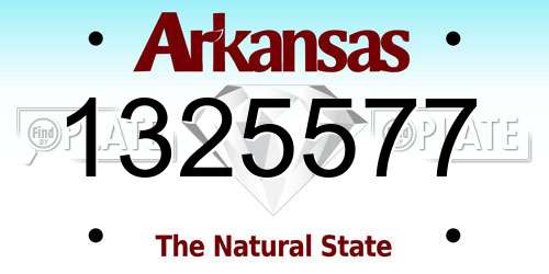 1325577 Arkansas License Plate