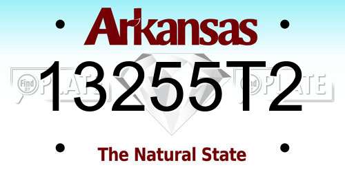 13255T2 Arkansas License Plate