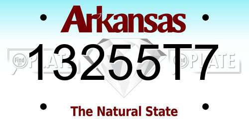 13255T7 Arkansas License Plate