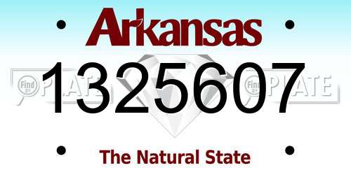 1325607 Arkansas License Plate