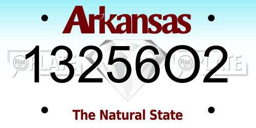 13256O2 Arkansas License Plate