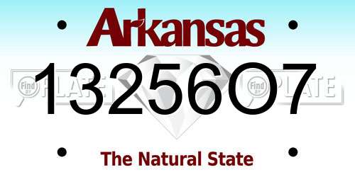 13256O7 Arkansas License Plate