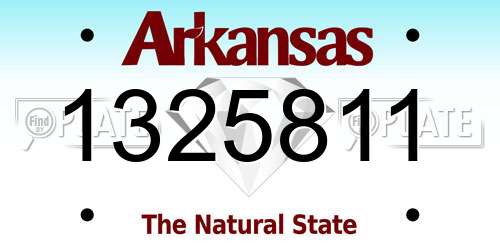 1325811 Arkansas License Plate
