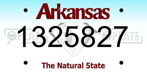 1325827 Arkansas License Plate
