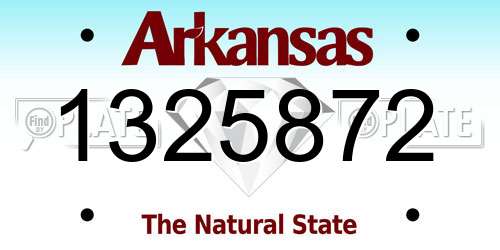 1325872 Arkansas License Plate