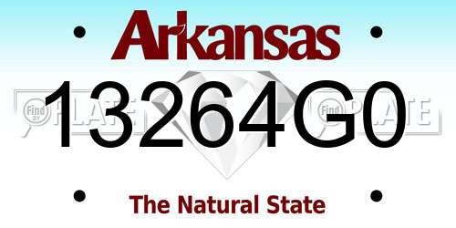 13264G0 Arkansas License Plate