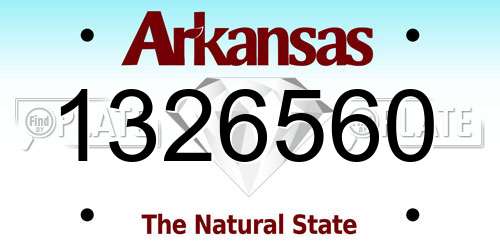 1326560 Arkansas License Plate