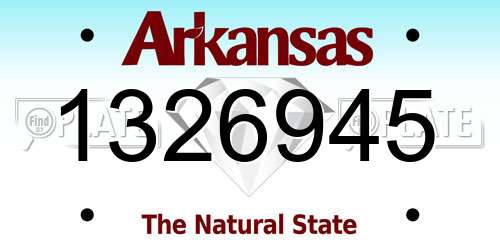 1326945 Arkansas License Plate