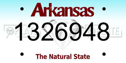1326948 Arkansas License Plate