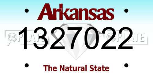 1327022 Arkansas License Plate