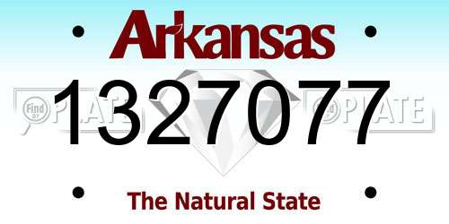 1327077 Arkansas License Plate