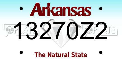 13270Z2 Arkansas License Plate